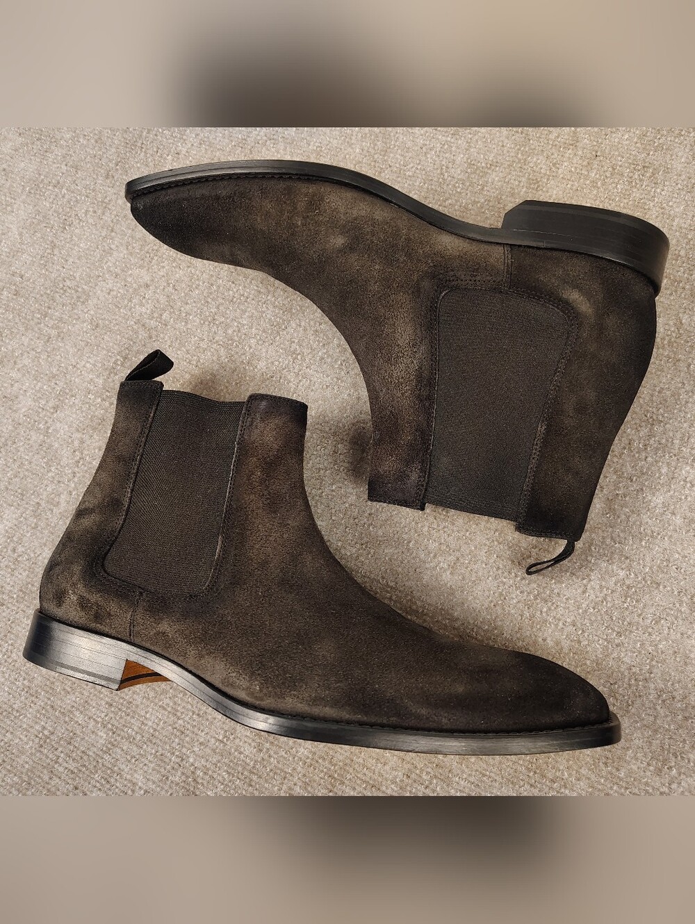 Men's Donald Pliner Sloan Oily Suede Slip-On Boot Dark Grey Size 11M ITALY